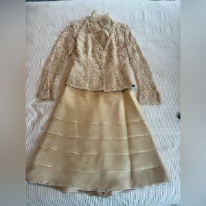 Lace and organza 2 piece dress